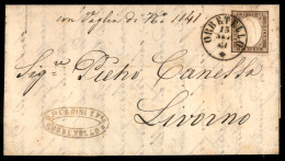 Antichi Stati Italiani - Sardegna - Lettera Da Orbetello 13.9.61 Recante 10 Cent (14CK) Con Margini In Ordine -  Ex Coll - Altri & Non Classificati