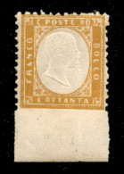 Regno - Vittorio Emanuele II - 1862 - 80 Cent Vittorio Emanuele II (4 L) - Non Dentellato In Basso Con Bordo Di Foglio - - Andere & Zonder Classificatie