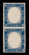 Regno - Vittorio Emanuele II - 1863 - 15 Cent (11m) - Coppia Verticale Senza Effigi - Nuova Senza Gomma - Leggera Piega  - Autres & Non Classés