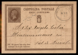 Regno - Vittorio Emanuele II - Primo Giorno - Intero Postale 10 Cent (C1) Annullato Nel Primo Giorno D'emissione - Firen - Autres & Non Classés