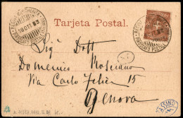 Regno - Umberto I - Annullo Regina Margherita Piroscafo Postale Italiano 19 Ott. 03 Su Cartolina Illustrata Da Montevide - Otros & Sin Clasificación