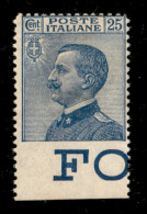 Regno - Vittorio Emanuele III - 1908 - 25 Cent Michetti (83 Varietà G) - Non Dentellato In Basso Con Bordo Di Foglio - N - Altri & Non Classificati