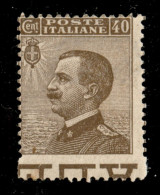 Regno - Vittorio Emanuele III - 1908 - 40 Cent Michetti (84mec) Con Dentellatura Orizzontale Spostata In Basso + Dicitur - Altri & Non Classificati