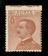 Regno - Vittorio Emanuele III - 1922 - 30 Cent Michetti (127d) Non Dentellato In Alto - Bordo Foglio - Gomma Integra - C - Otros & Sin Clasificación
