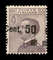 Regno - Vittorio Emanuele III - 1923 - 50 Cent Su 55 Michetti (140e + H + Varietà) - Con Soprastampa Spostata In Alto (s - Other & Unclassified