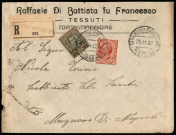 Regno - Vittorio Emanuele III - Raccomandata Da Castelnuovo Monterotaro (Foggia) 25.11.26 Affrancata Con 10 Cent Rosa Le - Andere & Zonder Classificatie