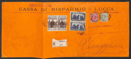 Regno - Vittorio Emanuele III - Busta Raccomandata Viaggiata Da Lucca 30.9.26 Con Coppie Del 1,25 Lire E 5 Lire S. Franc - Andere & Zonder Classificatie