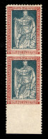 Regno - Vittorio Emanuele III - 1928 - Coppia Verticale Del 25 Cent Filiberto (227o) Non Dentellata Al Centro E In Basso - Otros & Sin Clasificación