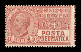 Regno - Posta Pneumatica - 1925 - 40 Cent (9 - Posta Pneumatica) Con Dentellatura Verticale Spostata E Parti Di Diciture - Otros & Sin Clasificación