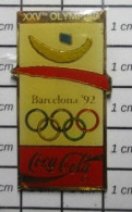 910A Pin's Pins / Beau Et Rare / THEME : JEUX OLYMPIQUES / BARCELONA 1992 COCA COLA Grand Pin's - Giochi Olimpici