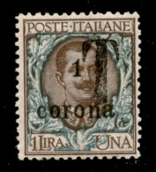 Occupazioni I Guerra Mondiale - Trentino-Alto Adige - 1919 - Merano - 1 Corona Su 1 Lira (Bolzano 1 - 19A) - Gomma Integ - Andere & Zonder Classificatie