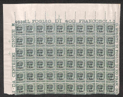 Occupazioni I Guerra Mondiale - Venezia Giulia - 1919 - Blocco Di Sessanta Completo Di Margini Del 5 Heller Su 5 Cent (3 - Other & Unclassified