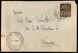 Colonie - Egeo - Rodi - Posta Militare N. 550 Servizio Volante N. 2 - 50 Cent (61 - Egeo) Su Busta Da Rodi A Firenze Del - Autres & Non Classés