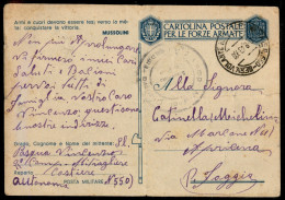 Colonie - Egeo - Rodi - Posta Militare N. 550 Servizio Volante N. 1 - Cartolina Postale In Franchigia Da Rodi A Foggia D - Andere & Zonder Classificatie