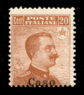 Colonie - Egeo - Caso - 1917 - 20 Cent Michetti (9) - Gomma Integra - Autres & Non Classés