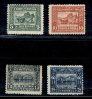 Colonie - Eritrea - 1910/1914 - Soggetti Africani (34/37) - Serie Completa - Gomma Originale Con Traccia Di Linguella - Andere & Zonder Classificatie