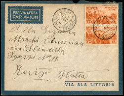 Colonie - Etiopia - Coppia Del 75 Cent (6) Su Aerogramma Da Addis Abeba A Rovigo Del 12.4.37 (640) - Andere & Zonder Classificatie