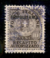 Colonie - Tripolitania - 1931 - 10 Cent Bruno (1a) Usato - Cert. AG (1.500) - Otros & Sin Clasificación