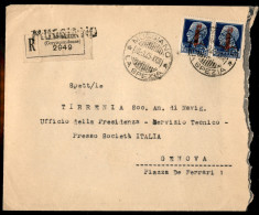 RSI - Provvisori - Due Raccomandate Affrancate Con Valori Del 1.25 Lire (495)  Da Genova E Da Muggiano Rispettivamente I - Autres & Non Classés