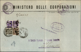 Delcampe - RSI - Definitivi - Frontespizio Di Busta Dal Ministero Delle Corporazioni Per Vercelli Dell'aprile 45 Con Tassa A Carico - Andere & Zonder Classificatie