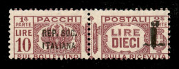 RSI - Definitivi - 1944 - 10 Lire Pacchi Postali (46a) - Soprastampa Di 36 Mm - Gomma Originale (600) - Altri & Non Classificati