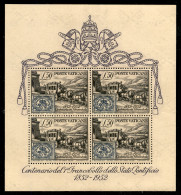 VATICANO - VATICANO - 1952 - Foglietto Centenario (1) - Freschissimo - Gomma Integra - Altri & Non Classificati