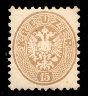 EUROPA - AUSTRIA - 1864 - 15 Kreuzer (34) - Gomma Integra - Other & Unclassified