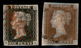 EUROPA - GRAN BRETAGNA - 1840/1841 - Due 1 Penny (1 + 3) - Usati - Margini Discreti - Autres & Non Classés