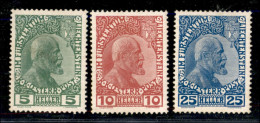 EUROPA - LIECHTENSTEIN - 1912 - Giovanni II (1y/3y) - Serie Completa - Gomma Originale (480) - Sonstige & Ohne Zuordnung