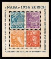 EUROPA - SVIZZERA - 1934 - Foglietto NABA (B1) - Gomma Integra - Sonstige & Ohne Zuordnung