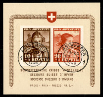 EUROPA - SVIZZERA - 1941 - Foglietto Guerra E Inverno (B6) - Usato - Other & Unclassified