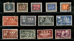 EUROPA - SVIZZERA - 1945 - Pax (447/459) - Serie Completa - Usata - Cert. Biondi - Other & Unclassified