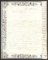 Prefilateliche - Prefilateliche - Firenze 6 Marzo 1843 - Lettera Alla Suocera (di 4 Facciate) Con Fregi A Secco Negli An - Otros & Sin Clasificación