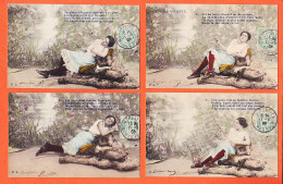 16385 / Série N°1-2-3-4 SUZON GENTILLE GRISETTE 1906 à Marie COURTY 12 Rue Boussairolles Montpellier- P.L  - Fairy Tales, Popular Stories & Legends