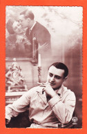 16370 / Thème Santé CIGARETTE Tabac Cigare Jeune Homme Amoureux Pensif 1920s Carte-Photo-Bromure NOYER 1020 - Salud