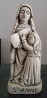 Statue Sainte Anne Et Sainte Vierge Marie. Pierre Reconstituée. - Art Religieux