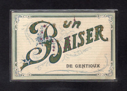 (24/03/24) 23-CPA GENTIOUX - UN BAISER - PAILLETTES - Sonstige & Ohne Zuordnung