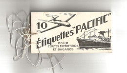 VOYAGE Bagage ,ETIQUETTES "PACIFIC"  AIR FRANCE , Bateau FRANCE      Complet   (1431) - Altri & Non Classificati