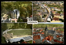 Epernon - Château Des Tourelles - Rue Du Grand Pont Et Vue D'ensemble - Multivues - Epernon