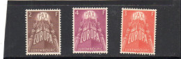 Luxembourg  (Europa),année 1957 ,Lot De 3 Valeurs N°531** à 533** - Ungebraucht