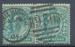 GB EVII ½d Blue-green (pair) VFU With Duplex „KENILWORTH / 950“, Warwickshire (4VOD, Time In Full 1.5.PM – Time Till Now - Used Stamps