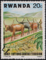 1983 Ruanda ° Mi:RW 1224, Sn:RW 1140, Yt:RW 1099, Sg:RW 1151, Bel:RW 1159,Watussi Cattle (Bos Primigenius Taurus), - Gebraucht