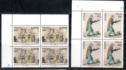 ITALIA REPUBBLICA ITALY REPUBLIC 1997 EUROPA 97 CEPT UNITA SERIE COMPLETA SET QUARTINA ANGOLO DI FOGLIO BLOCK MNH - 1991-00: Neufs