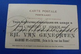 L'Intstitute St.Ignace Biblio Librairie E. VAN GENECHTEN Marché St.Jacques Coin Rue Des Roses Antwerpen - Advertising