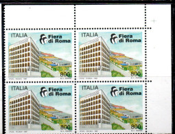 ITALIA REPUBBLICA ITALY REPUBLIC 1997 FIERA DI ROMA FAIR QUARTINA ANGOLO DI FOGLIO BLOCK MNH - 1991-00:  Nuevos