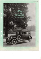 RENAULT 15 Cv 6 Cylindres Luxe Renault Catalogue 1927 Ou 1928. - Automobili