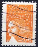 3447 Marianne à 0,20 € Orange   OBLITERE ANNEE  2002 - 1997-2004 Marianne Of July 14th