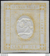 1862 Italia VE II 2c. Giallo Stampati MNH Sassone N. 10c - Altri & Non Classificati