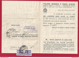 1944 RSI - Segnatasse N° 66 Coppia Su Avviso Assicurativo , Firma Sorani , Usat - Stamped Stationery