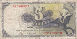 ALLEMAGNE Billet 5 Deutsche Mark 9 Décembre 1948 - N° 12E708572 - PICK 13 - 5 Mark